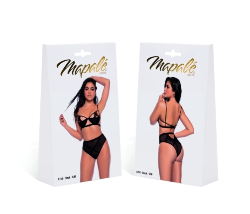 Leg Avenue Two Piece L/XL Black Embroidered Floral Lingerie Set