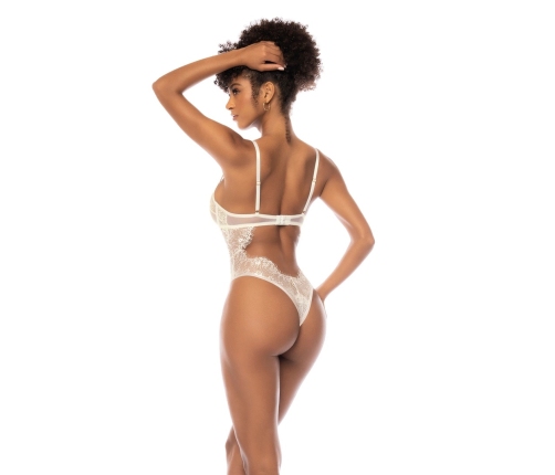 Bluebella Teddy M Ivory - Elegant Lace Bodysuit with Mesh Design