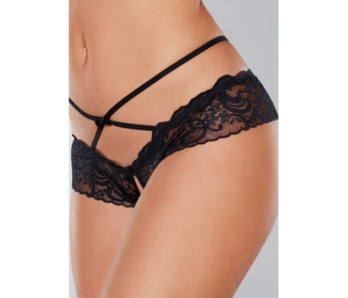 Open Panty with Lace Criss Cross Band - One Size