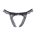 Lace and Mesh Open Panty - One Size - Black