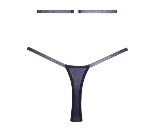 Cherished - Lace and Mesh Thong - OS - Black