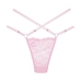 Cherished - Lace and Mesh Thong - OS - Pink