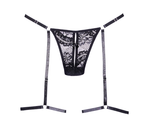 Say it with Garters - Lace Thong - OS - Black