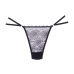 Lace and Mesh Thong - One Size - Black