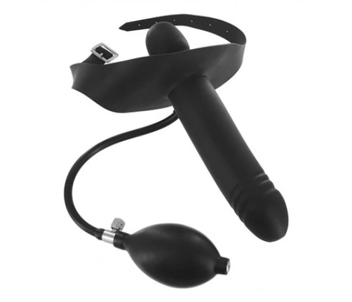 Incubus Inflatable Dual-Function Gag with External Attachment Black