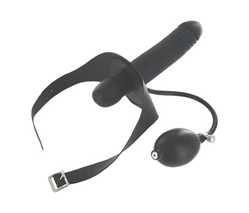 Incubus Inflatable Dual-Function Gag with External Attachment Black