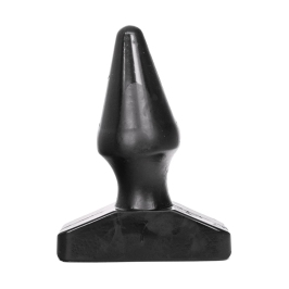 All Black Plug 16 cm - Grooved Silicone Analogue, Black