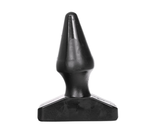 All Black Plug 16 cm - Grooved Silicone Analogue, Black