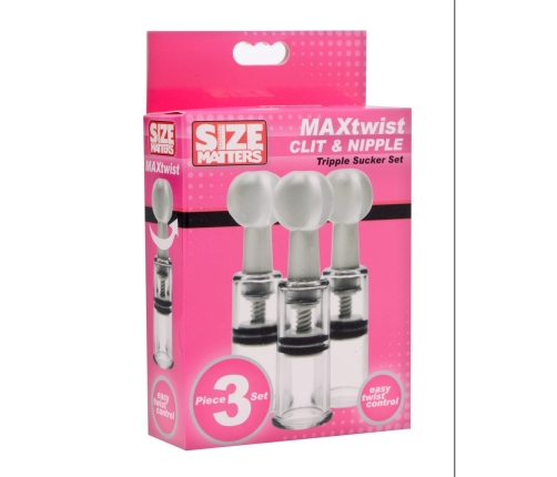 XR Brands Twisted Triplets Compact Suction Cylinder Set Clear ABS