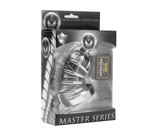 Asylum - Chastity Cage with 4 Rings - S/M