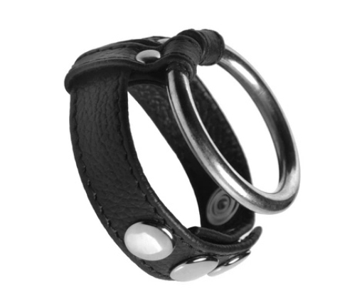 Leather and Steel Adjustable Support Ring Black 1.5” Universal Fit