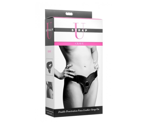 Crave - Double Penetration Imitation Leather Strap-On