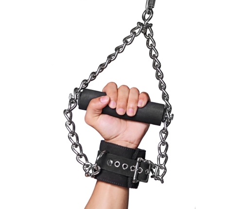 Fur Lined Nubuck Leather Suspension Cuffs with Grip