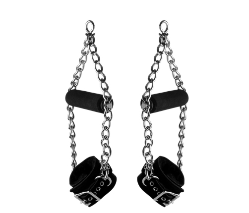 Fur Lined Nubuck Leather Suspension Cuffs with Grip