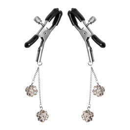 XR Brands Adjustable Nipple Clips with Rhinestone Embellishments