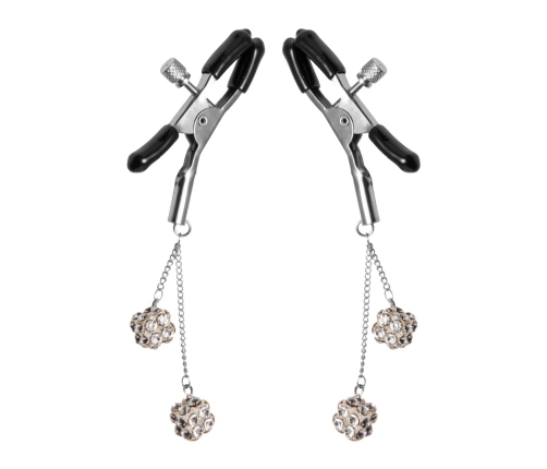 XR Brands Adjustable Nipple Clips with Rhinestone Embellishments