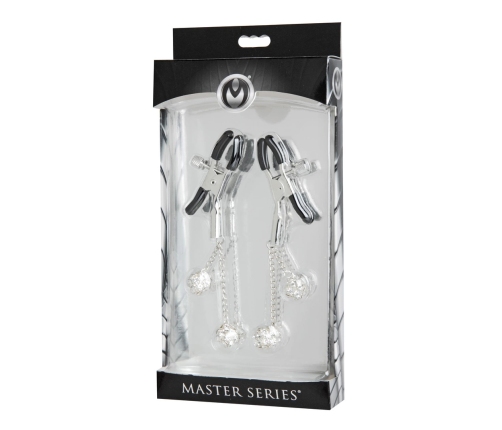 XR Brands Adjustable Nipple Clips with Rhinestone Embellishments