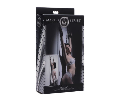 XR Brands Subtrap Adjustable Over-the-Door Restraint Set Black