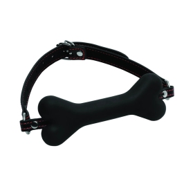 XR Brands Hound Adjustable Silicone Dog Bone Gag Red Strap