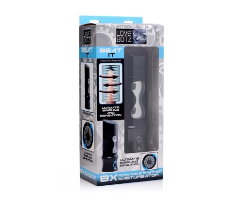 XR Brands Beat It Rechargeable Rotating Stimulation Device Black