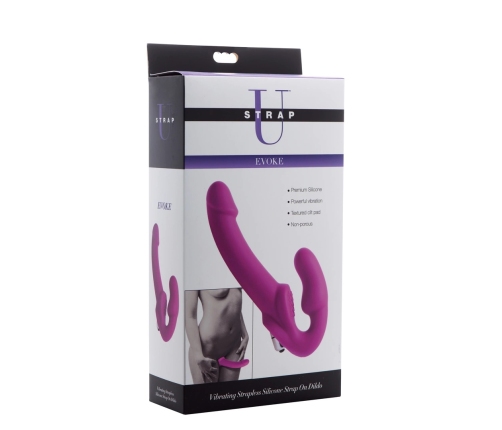 Evoke Vibrating Strapless Silicone Strap On Dildo