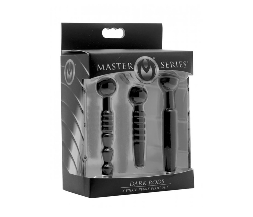 Dark Rods Silicone Urethral Dilator Set 3-Piece - Flexible & Hollow Design