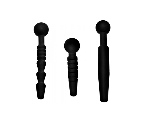 Dark Rods Silicone Urethral Dilator Set 3-Piece - Flexible & Hollow Design