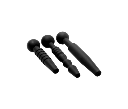 Dark Rods Silicone Urethral Dilator Set 3-Piece - Flexible & Hollow Design