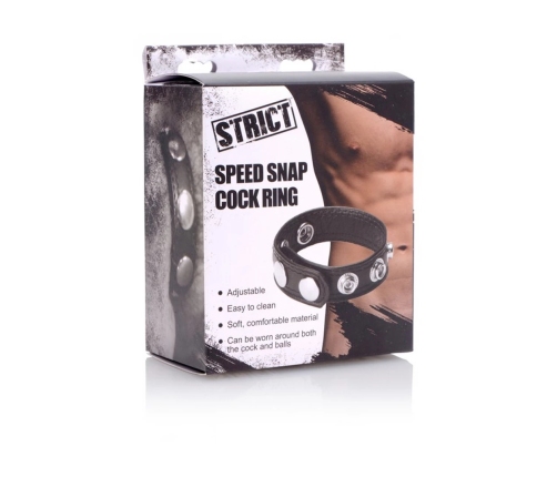 XR Brands Speed Snap Adjustable Silicone Intimate Ring Black