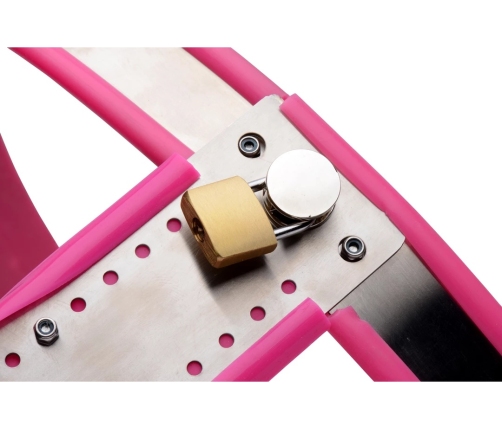 Stainless Steel Adjustable Female Chastity Belt - Pink
