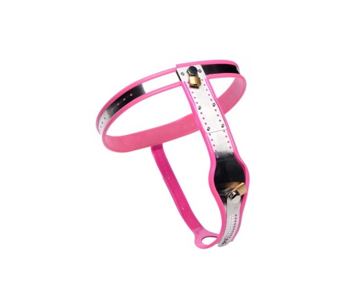 Stainless Steel Adjustable Female Chastity Belt - Pink