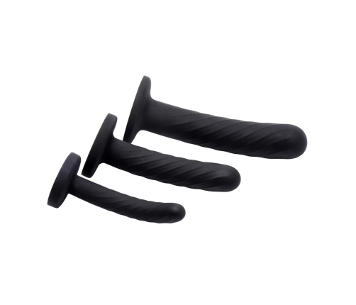 Strap-on Silicone 3 piece set - Black