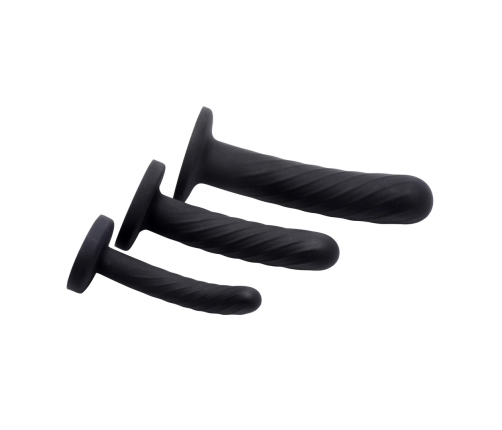 Strap-on Silicone 3 piece set - Black