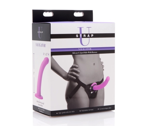 Navigator Silicone Curved Model with Adjustable Harness, Purple, 18 cm