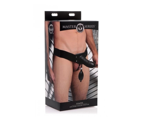 XR Brands Pumper Inflatable Hollow Strap-On System Silicone Black