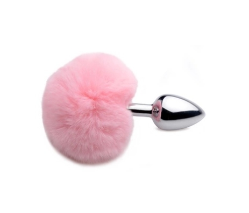 Fluffy Bunny Tail - Anal Plug - Pink