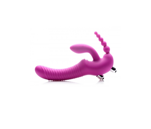 Regal Rider - Triple Vibrating Silicone Strapless Strap-On