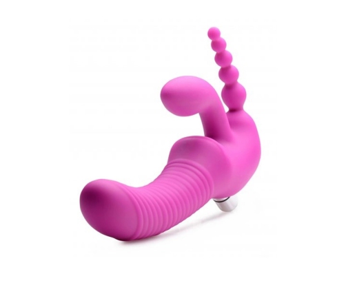 Regal Rider - Triple Vibrating Silicone Strapless Strap-On