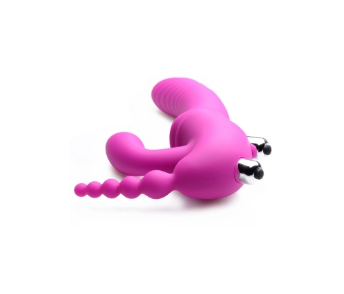 Regal Rider - Triple Vibrating Silicone Strapless Strap-On