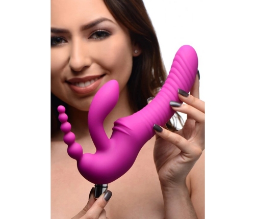 Regal Rider - Triple Vibrating Silicone Strapless Strap-On
