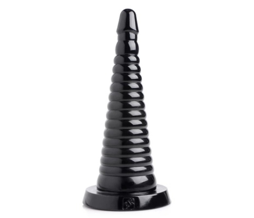 Giant Ribbed Anal Cone - Black