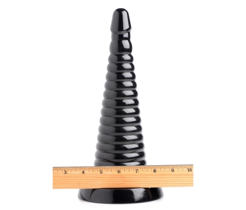 Giant Ribbed Anal Cone - Black