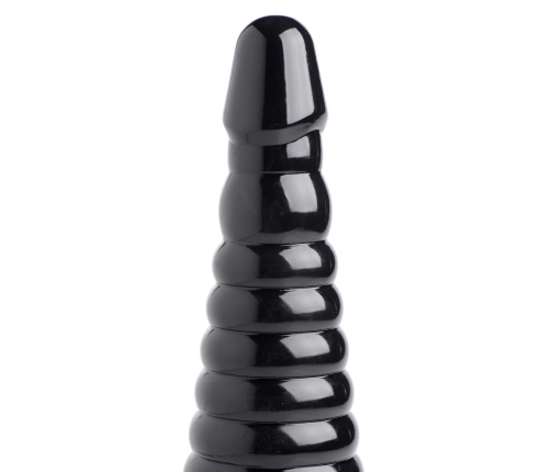 Giant Ribbed Anal Cone - Black