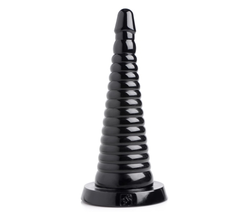 Giant Ribbed Anal Cone - Black