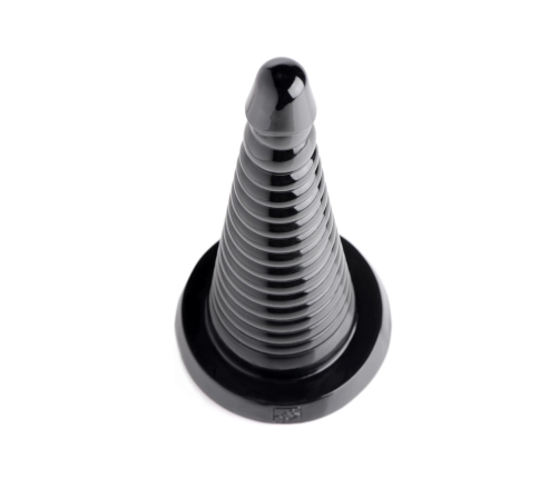 Giant Ribbed Anal Cone - Black