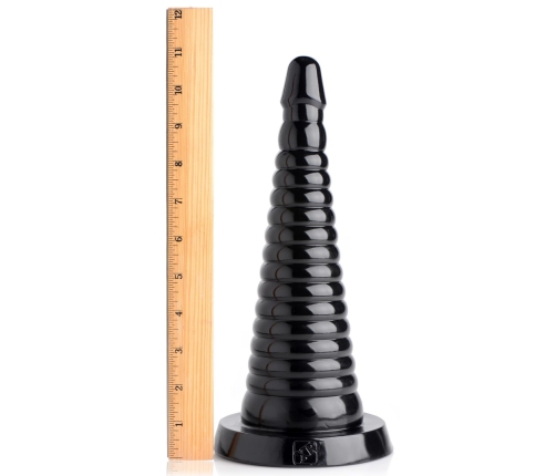 Giant Ribbed Anal Cone - Black