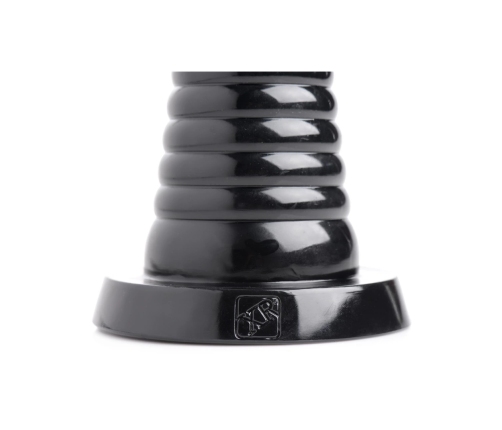 Giant Ribbed Anal Cone - Black