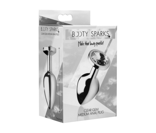 Clear Gem Anal Plug Medium - Clear
