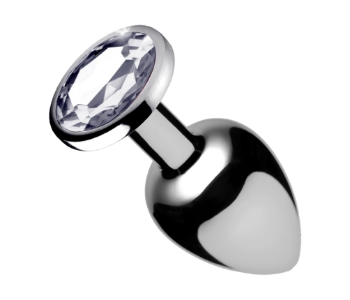Clear Gem Anal Plug Medium - Clear