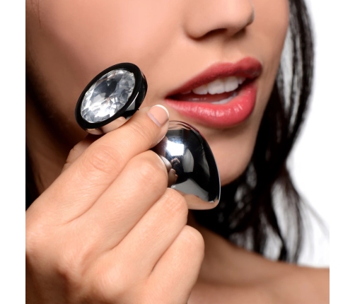 Clear Gem Anal Plug Medium - Clear